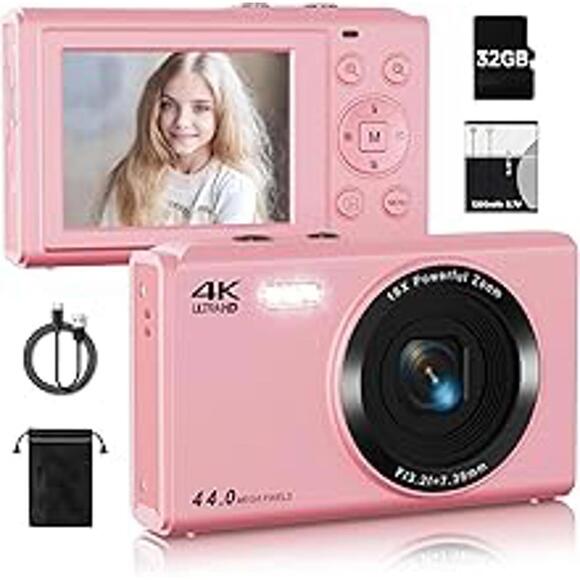 Upgrade Digital Camera FHD 4K 44MP Autofocus Digital Point and Shoot Video Ca